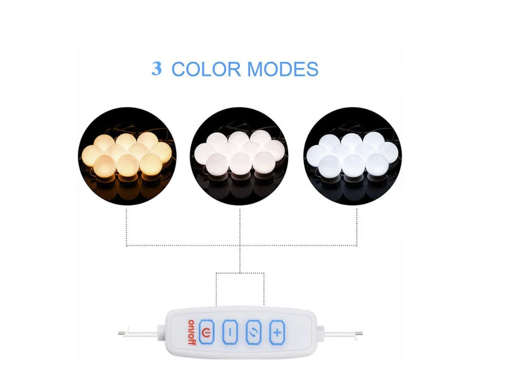 LED Vanity Mirror Lights with 10 Bulbs 3 Color Modes - Image 5