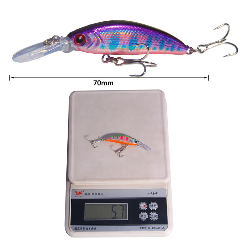 10 Pack Fishing Lures Hard Baits, 3D Eyes Minnow Fishing Lures 7cm 6g - Image 3