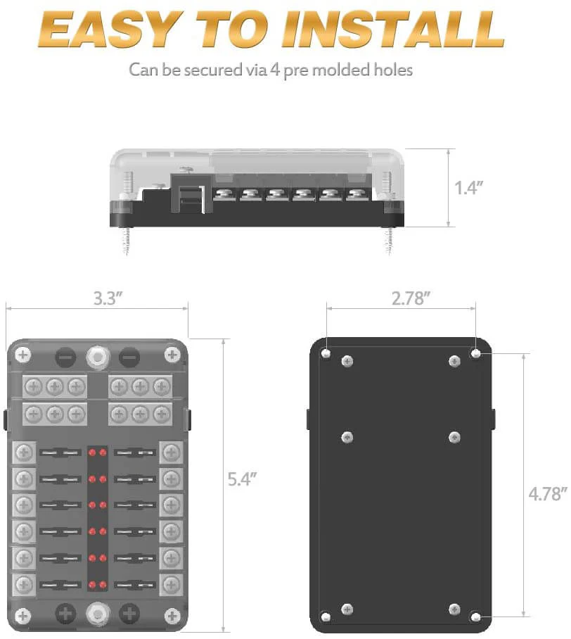 12 Circuit Negative Bus Blade Fuse Block - Image 6