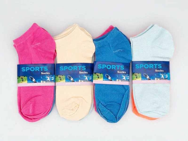 12 Pairs (NZ W5-8) Candy Colour Women's/Girls' Ankle Socks