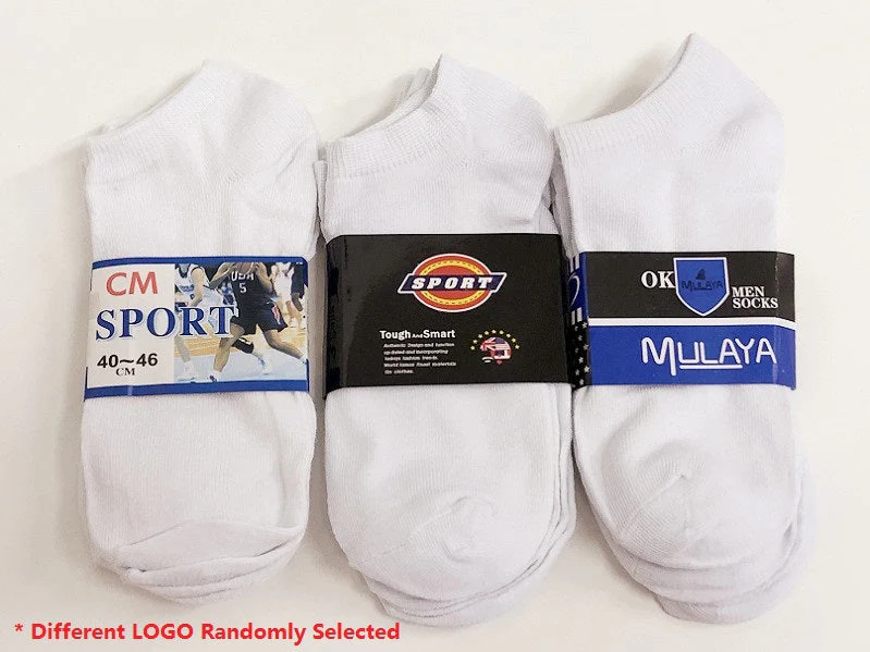 (12 Pairs) Thin Ankle Socks - WHITE - M7-11/ W8-12 - Image 3