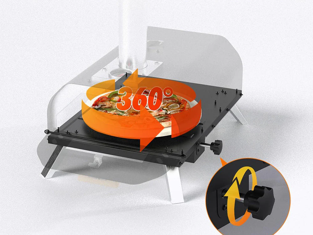 12" Portable Wood Pellet Pizza Oven with 360° Rotating Stone - Image 4
