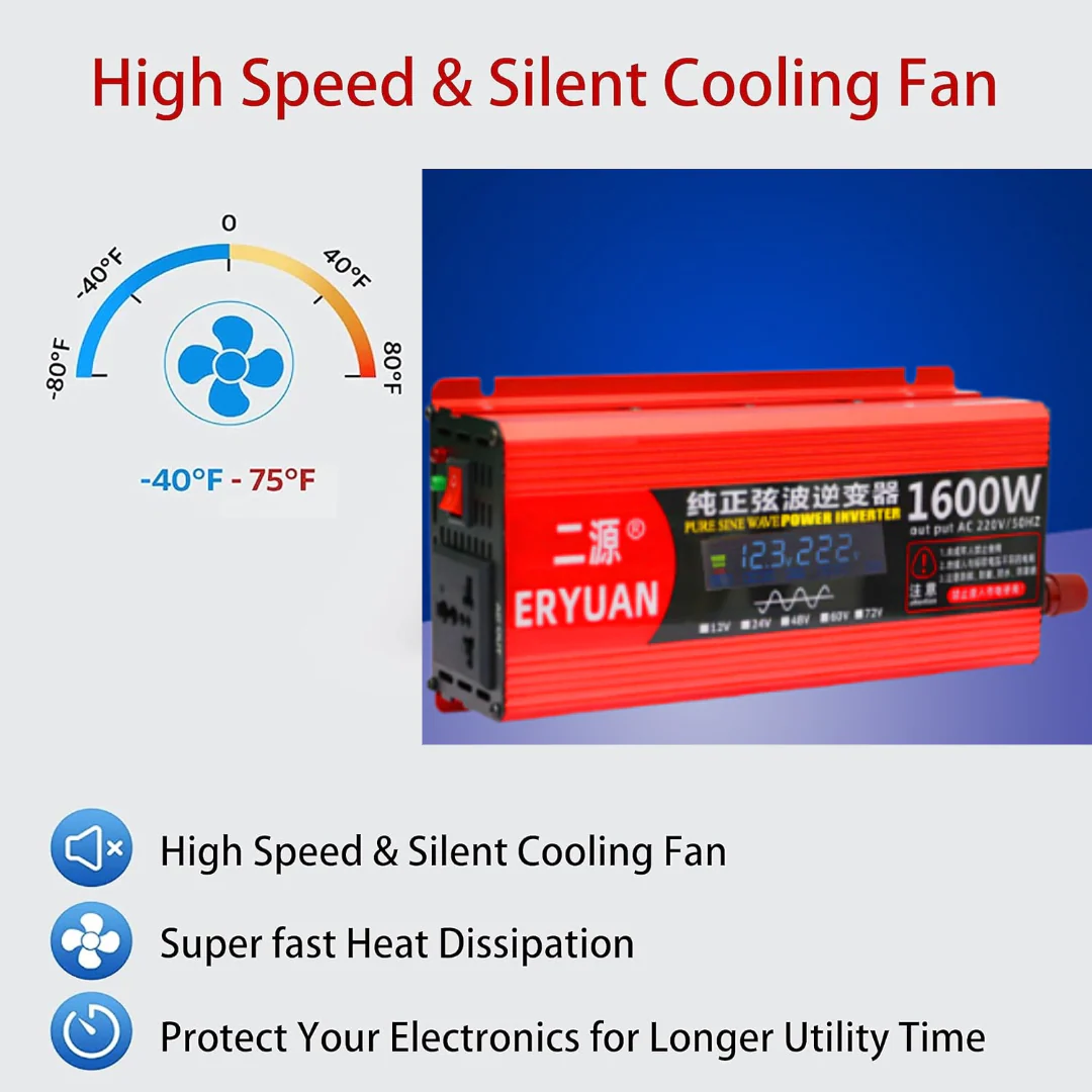 12V Power Inverter 1600W Car Inverter - Image 3