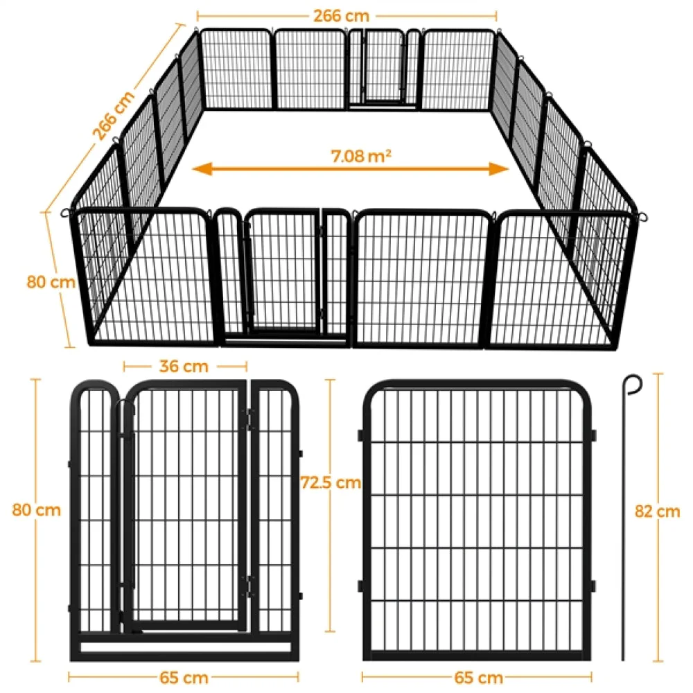 16 Panels Heavy Duty Dog Pen Playpen - Image 3