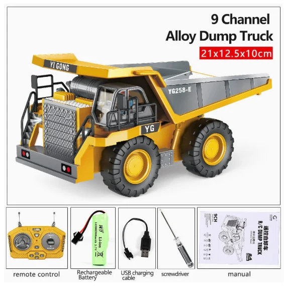 2.4G remote control 11-channel excavator wireless bulldozer dump bucket engineering forklift large toy - Image 2