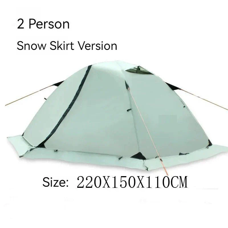 2-Person Double-Layer Four-Season Mountaineering Tent with Snow Skirt - Image 2