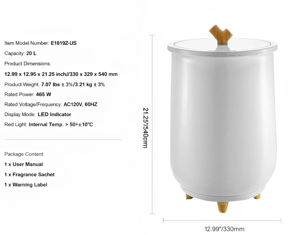 20L Towel Warmer Bucket With Led Screen Drying Fuction & Timer - Image 3
