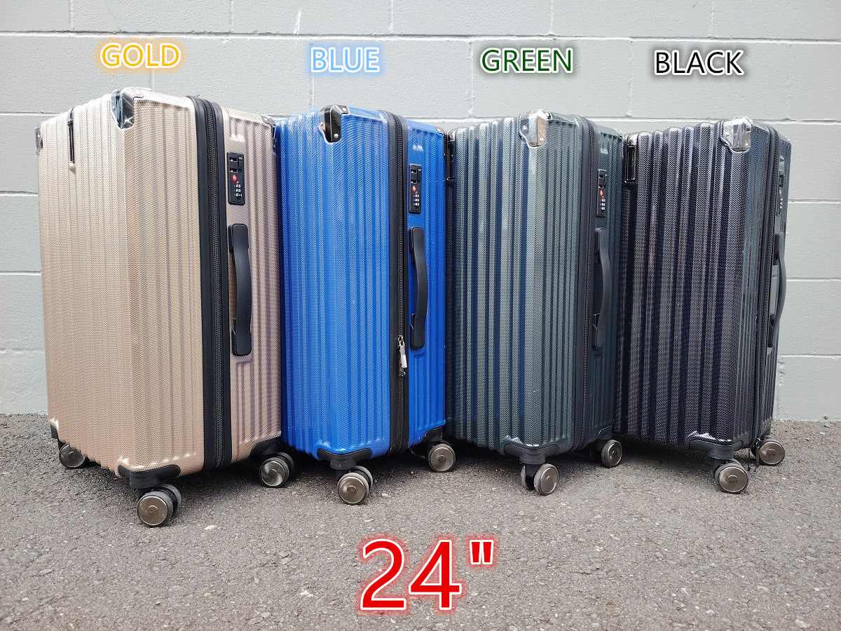 24" Suitcase Cabin Carry on Check in Travel Light Weight Luggage - BLUE - Image 2