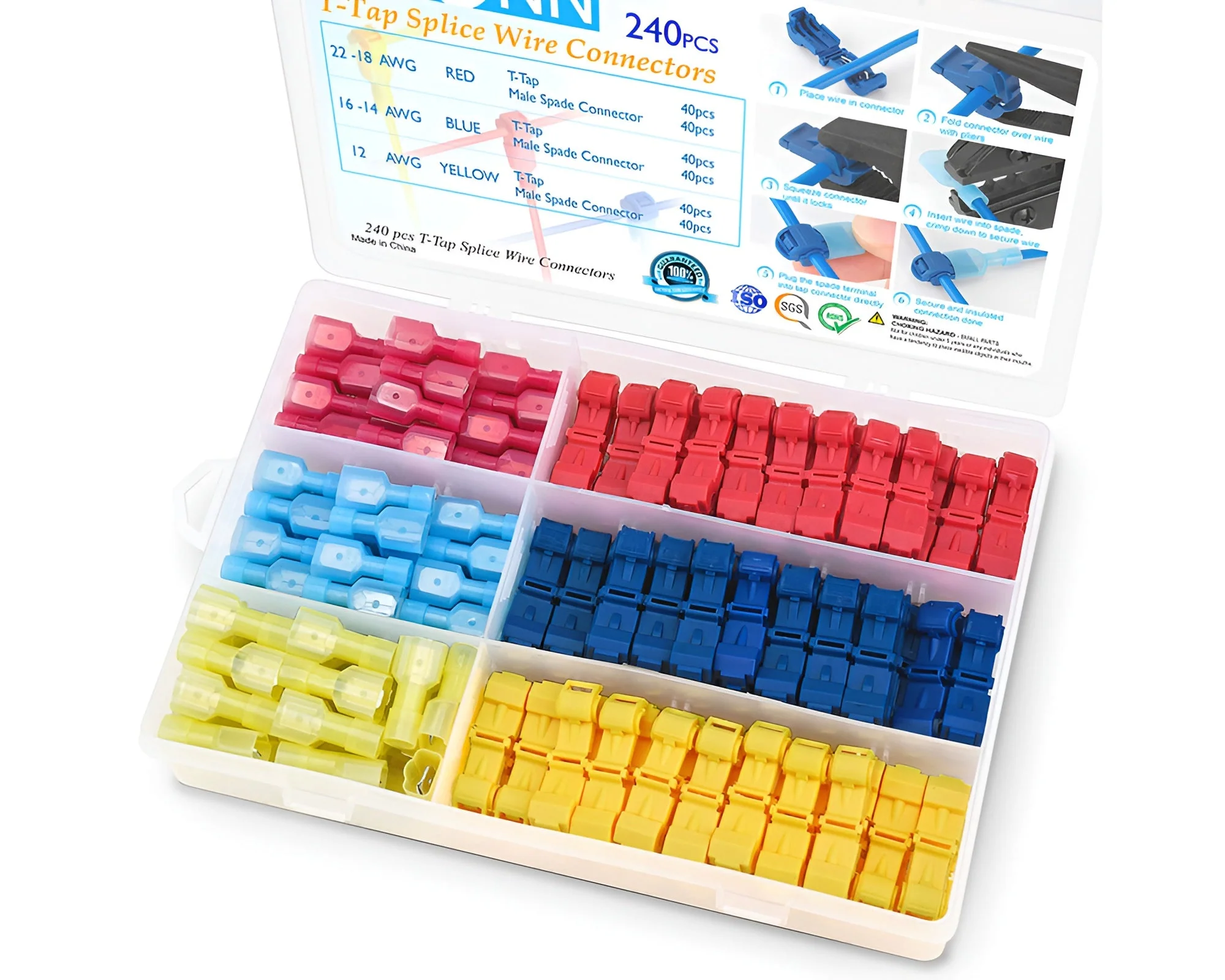 240Pc Waterproof Auto Car Electrical Wire Connector Terminal Plug Set