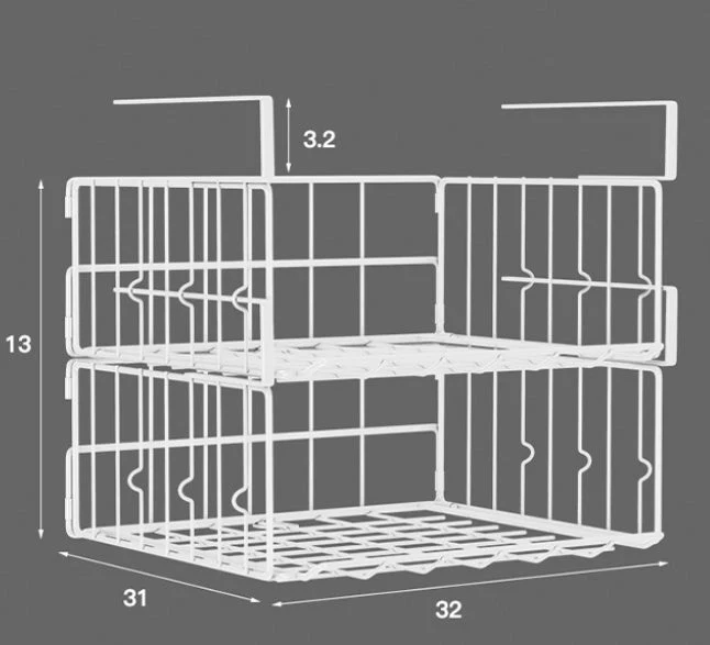 2Pack Under Shelf Storage Basket Hanging Wire Basket Shelves - Image 4