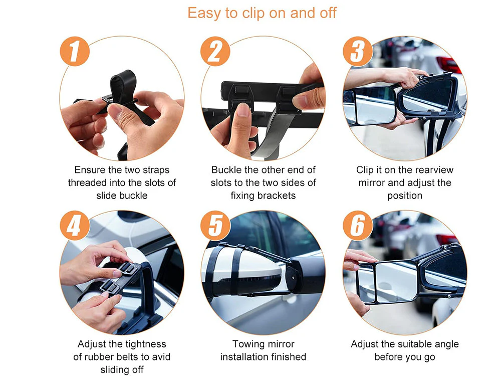 2PCS Adjustable Blind Spot Rear View Mirrors - Image 4