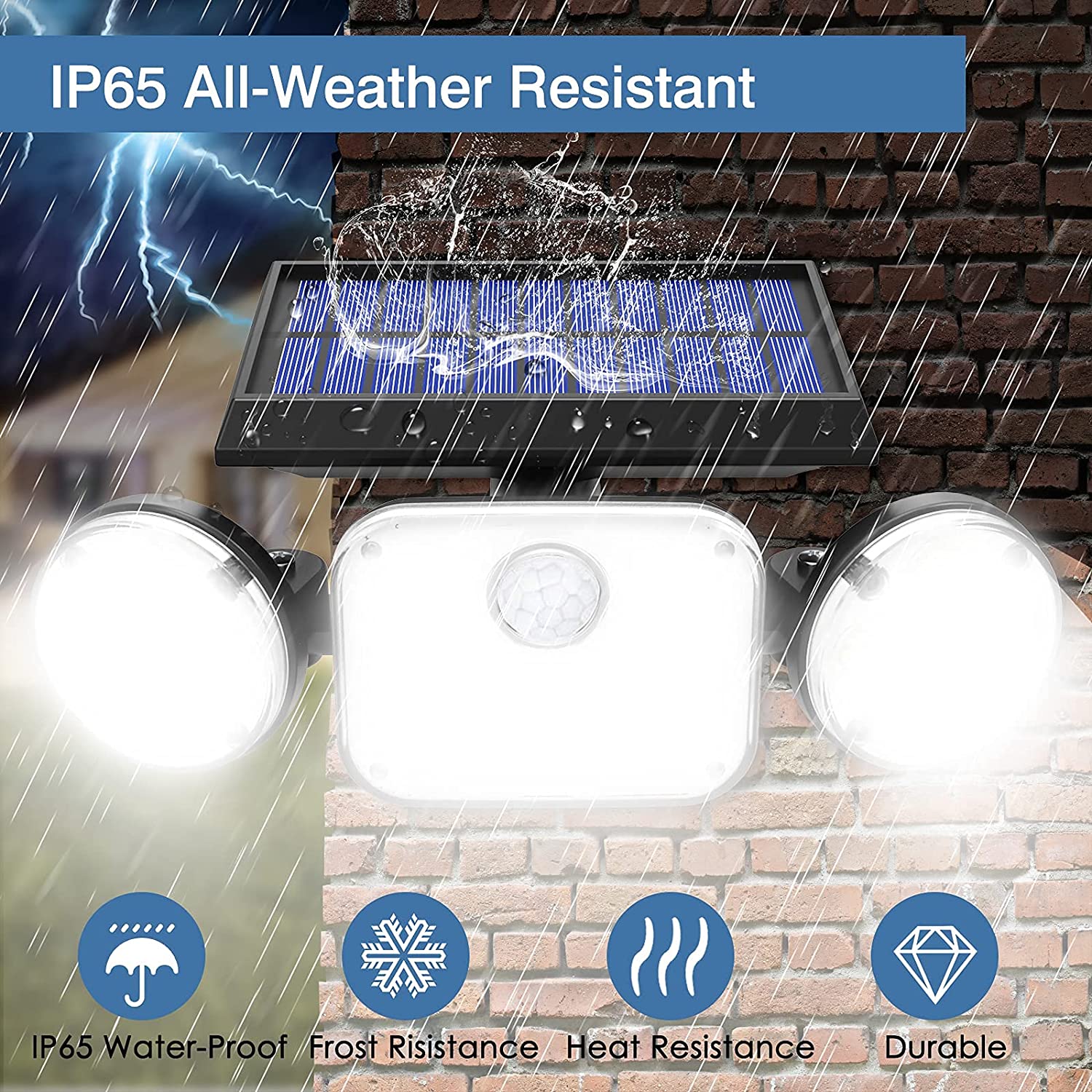 3-Headed Outdoor Solar Motion Sensor Light - Image 4