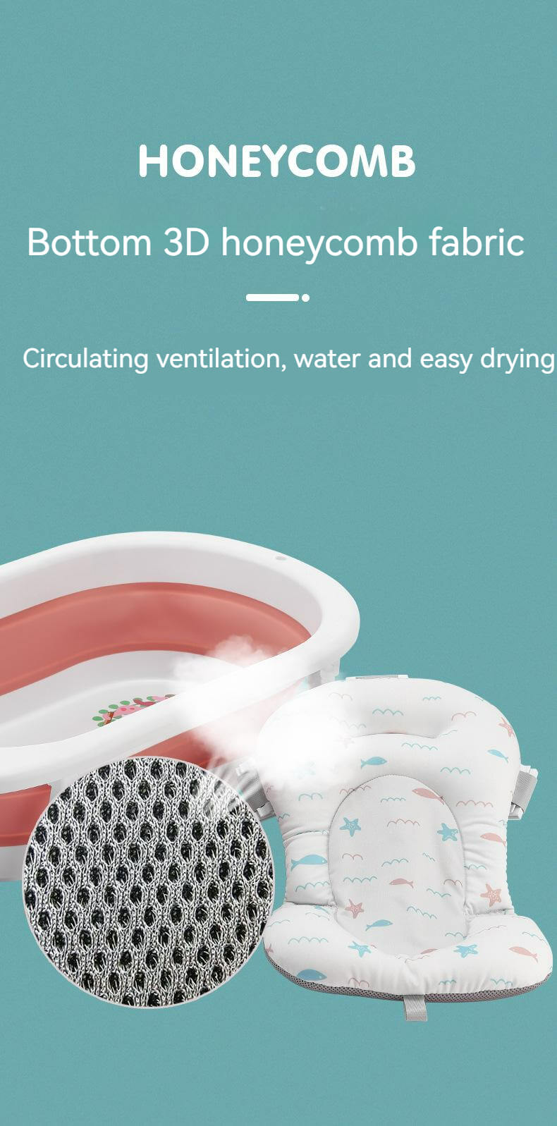 3 in 1 Foldable Baby Bath Tub & Bath Seats -Unisex Grey - Image 14