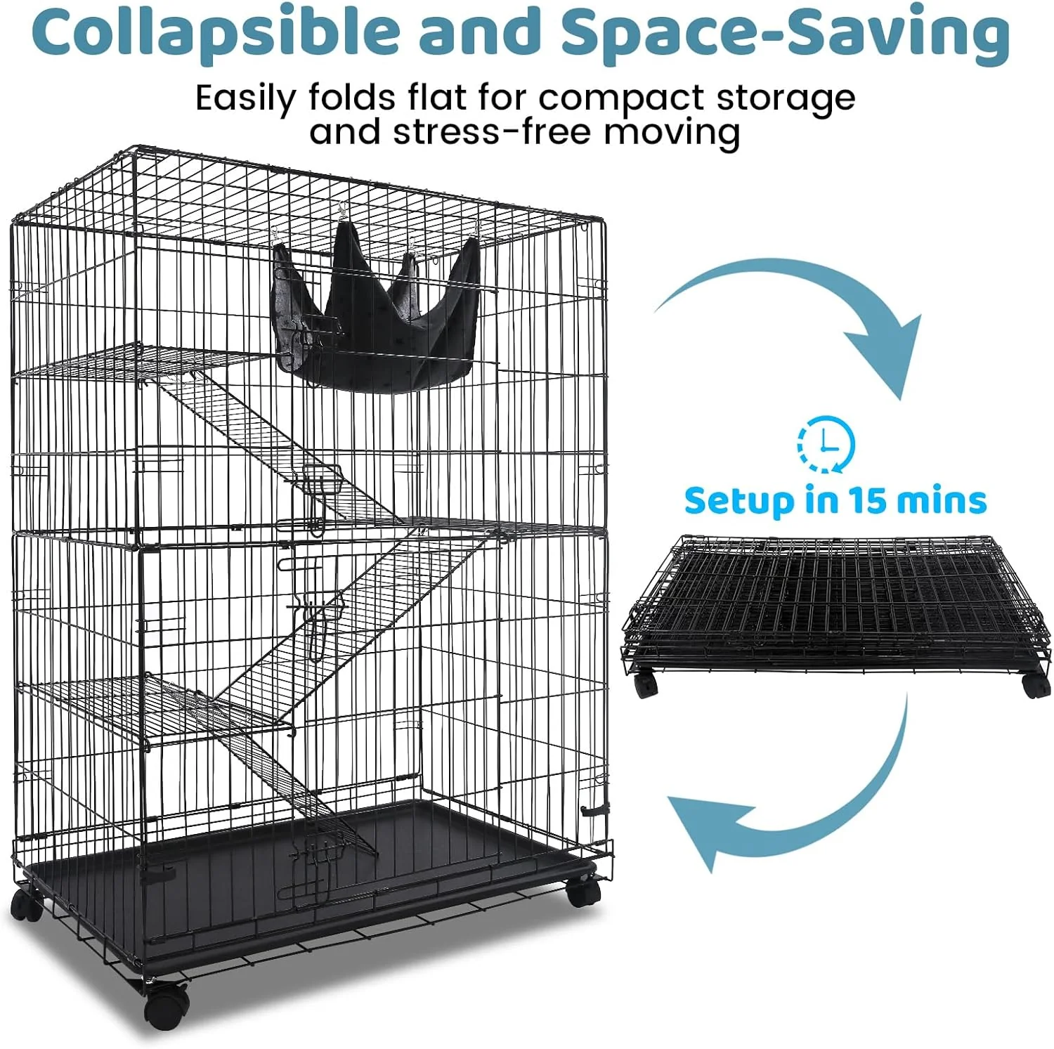 3 Level Rabbit Bird Cage Ferret Parrot Aviary Cat Rat Aviary Budgie Hamster Pet Cages Castor XL - Image 10