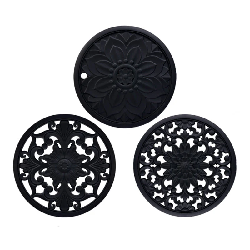 3 pcs Silicone Trivet Mats Multi-Purpose Heat Resistant Silicone - Image 3