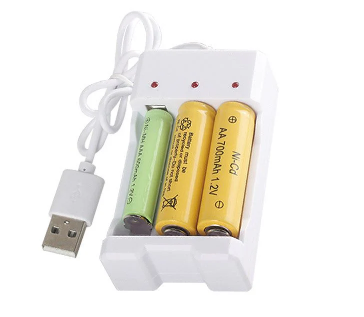 3 Slots USB Battery Charger AA or AAA - Image 2
