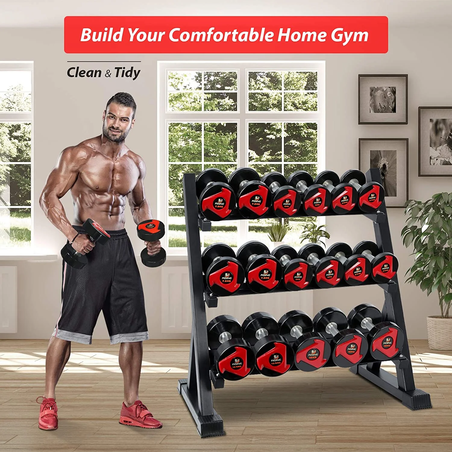 3-Tier Dumbbell Rack for Home Gym - Image 8