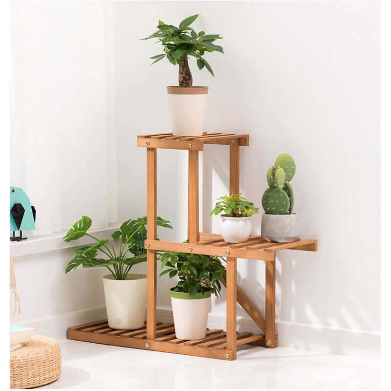 3 Tier Bamboo Plant Stand Indoor 3 Tier Bamboo Plant Stand for Balcony & Garden - Image 3