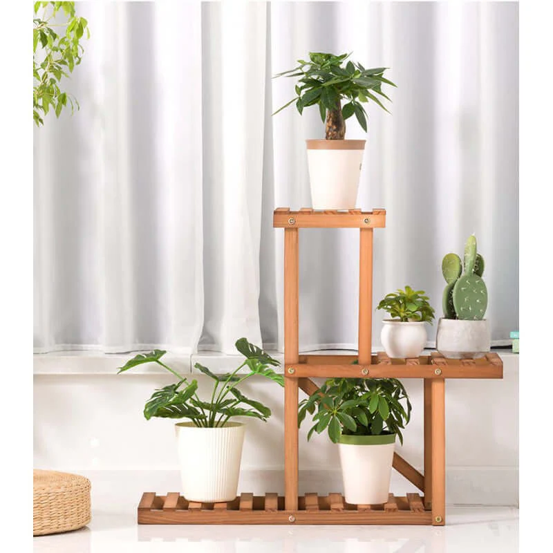 3 Tier Bamboo Plant Stand Indoor 3 Tier Bamboo Plant Stand for Balcony & Garden - Image 5