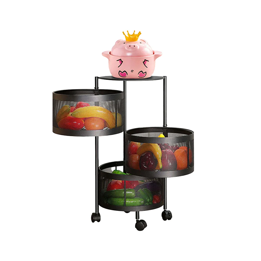 3 Tier Trolley Basket Lockable