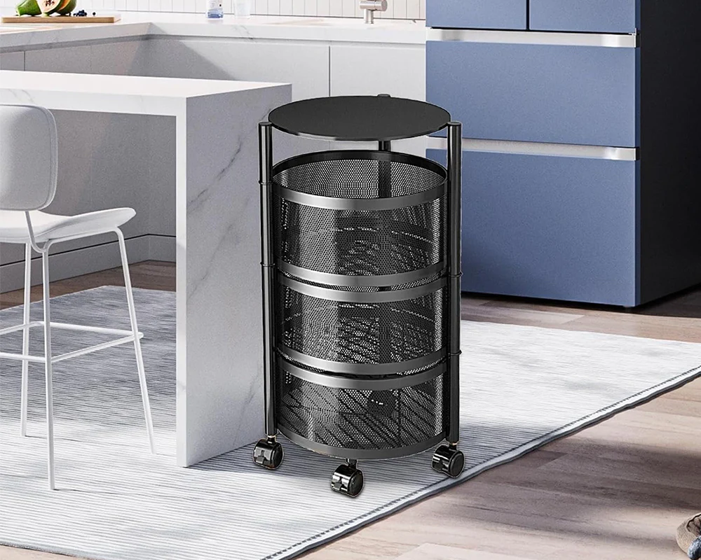3 Tier Trolley Basket Lockable - Image 3
