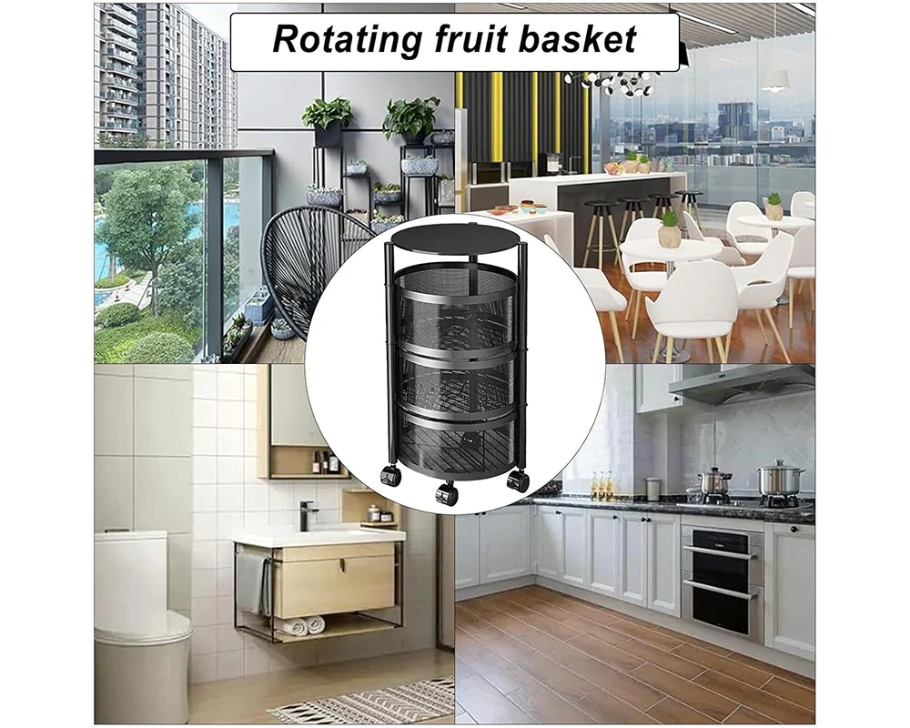 3 Tier Trolley Basket Lockable - Image 6