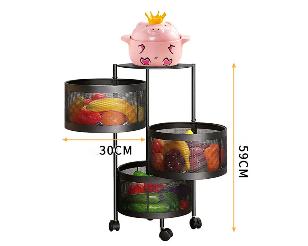 3 Tier Trolley Basket Lockable - Image 8