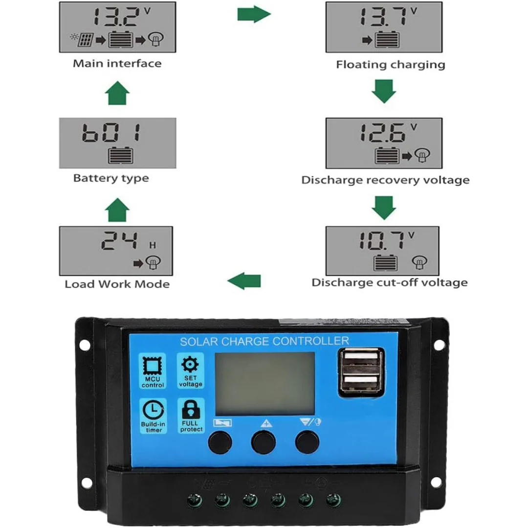 30A Solar Panel Regulator Charge Controller & Timer - Image 8