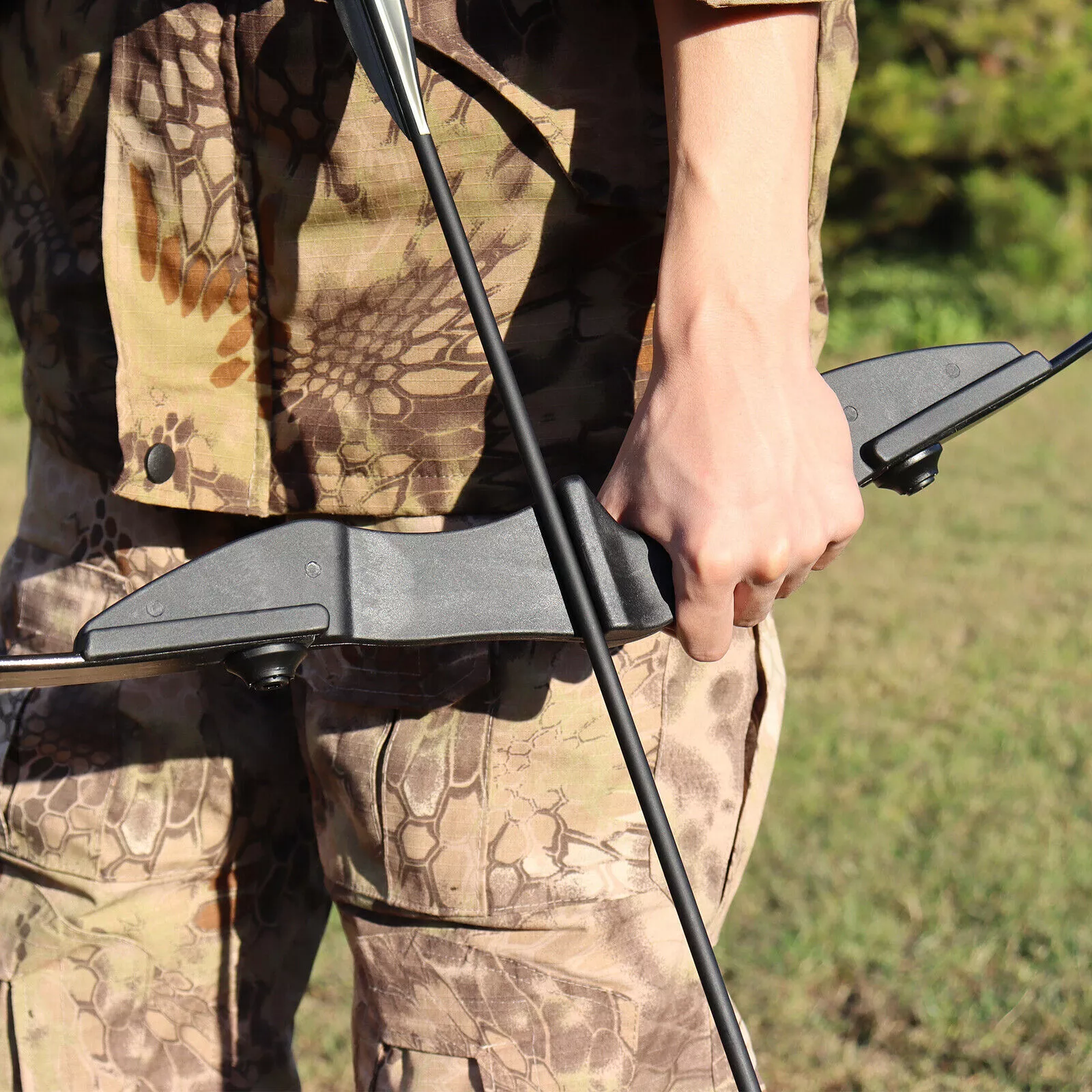 30lbs Archery Military Grade Hunting Recurve Bow (Black) - Image 10