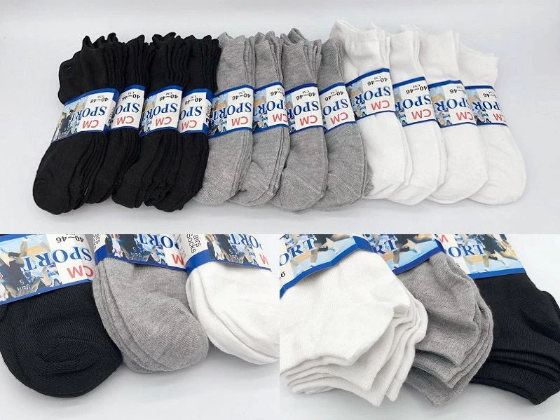 (36 Pairs) MIX colour Thin Ankle Socks M7-11/ W9-13 - Image 2
