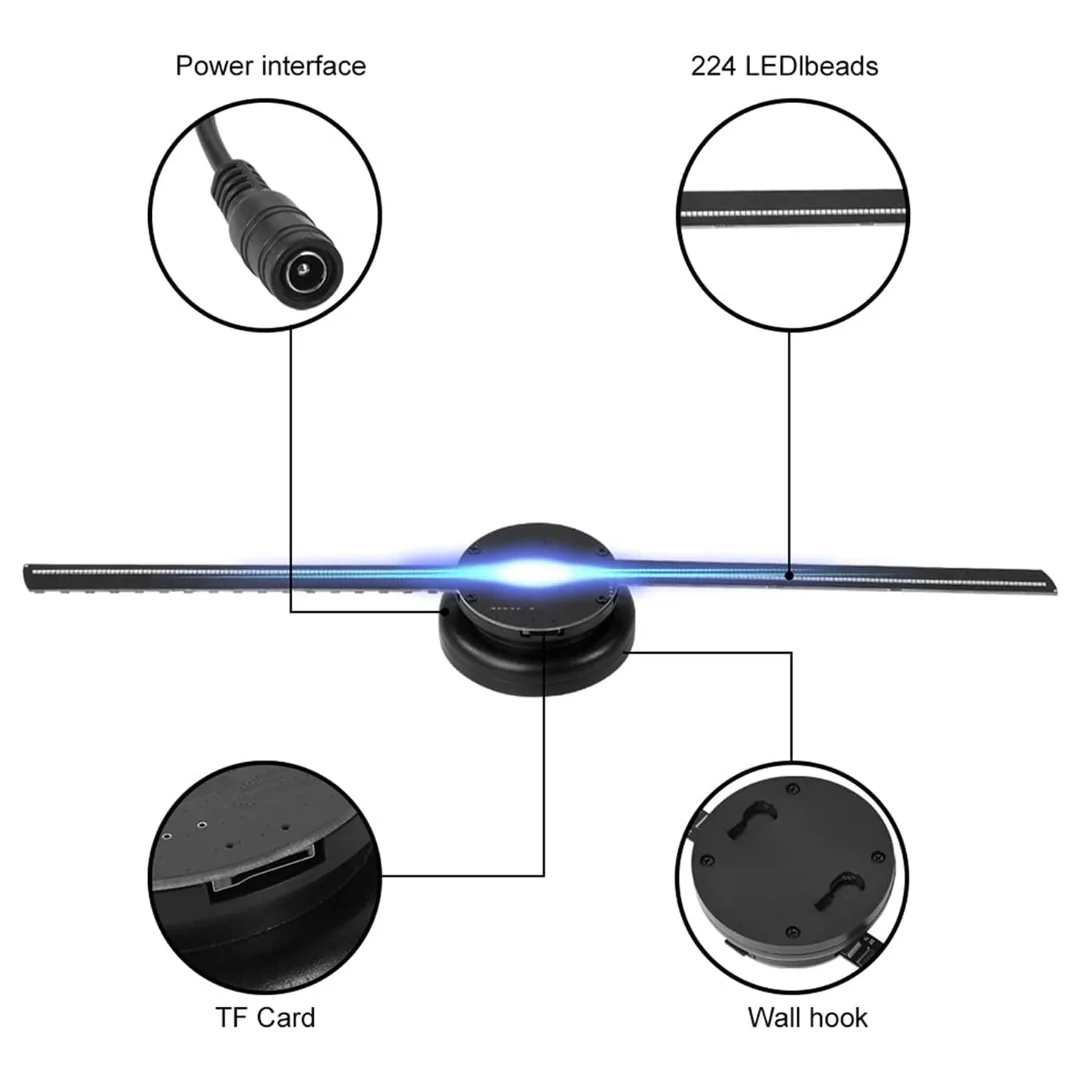 3D Hologram Fan Projector Advertising Display Fan Wall-mounted HD LED - Image 9