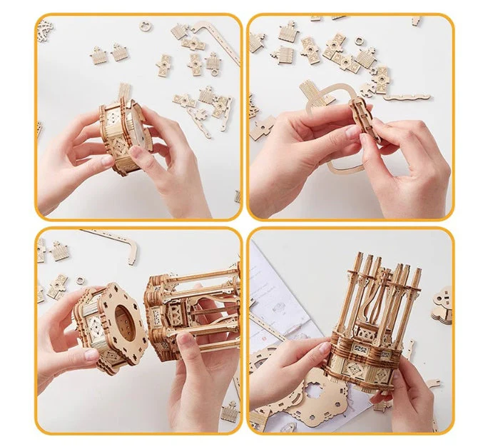 3D Wooden Puzzle for Adults-Mechanical Train Model Kits-Brain Teaser Puzzles-Vehicle Building Kits-Unique Gift for Kids on Birthday/Christmas Day - Image 5