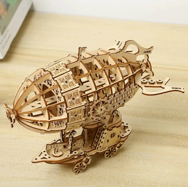 3D Wooden Puzzles Airship Model Kits, Brainteaser and Puzzle for Christmas/Birthday,Gifts for Adults and Teens - Image 3