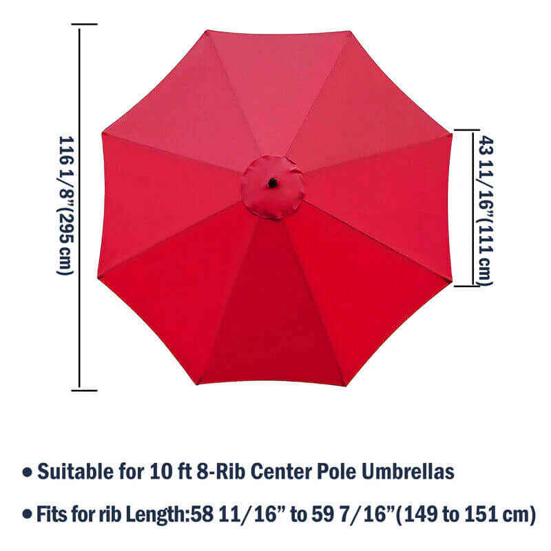 3M Parasol Replacement Cloth Round Garden Umbrella Cover For 8-Arm - Image 9