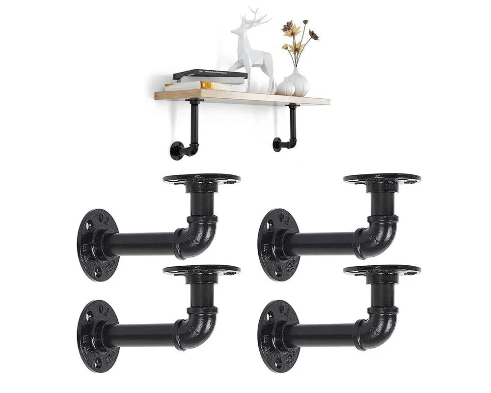 4 Pcs Industrial Rustic Shelf Brackets - Image 10