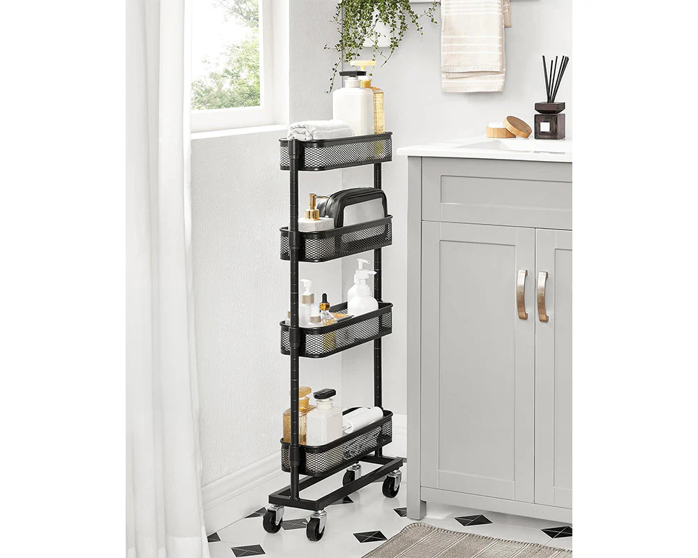 Slim Kitchen Trolley 4 Tier Rolling Storage Cart - Image 6