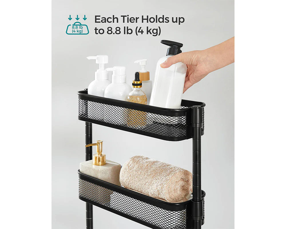 Slim Kitchen Trolley 4 Tier Rolling Storage Cart - Image 8