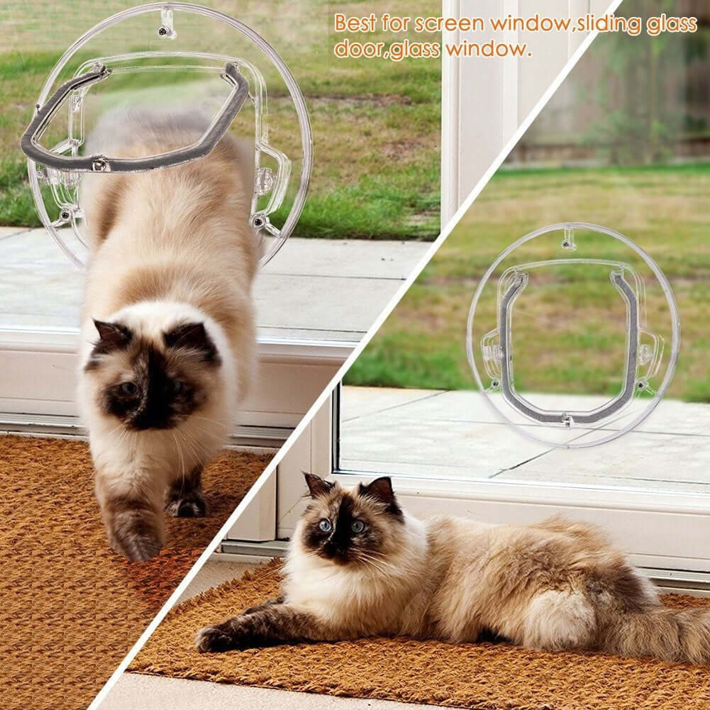 4 Ways Round Lockable Cat Door Dog Flap Cat Door - Image 5