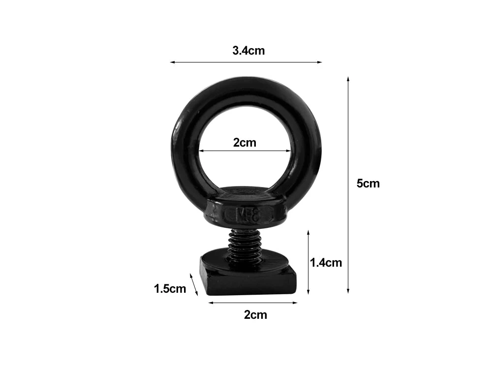 4 x 304 Stainless Steel Roof Rack M8 Eye Bolt-Black - Image 3
