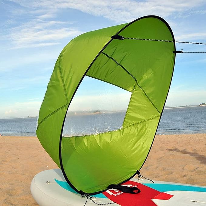42in Sail Foldable Kayak Boat Wind Sail (Green) - Image 4
