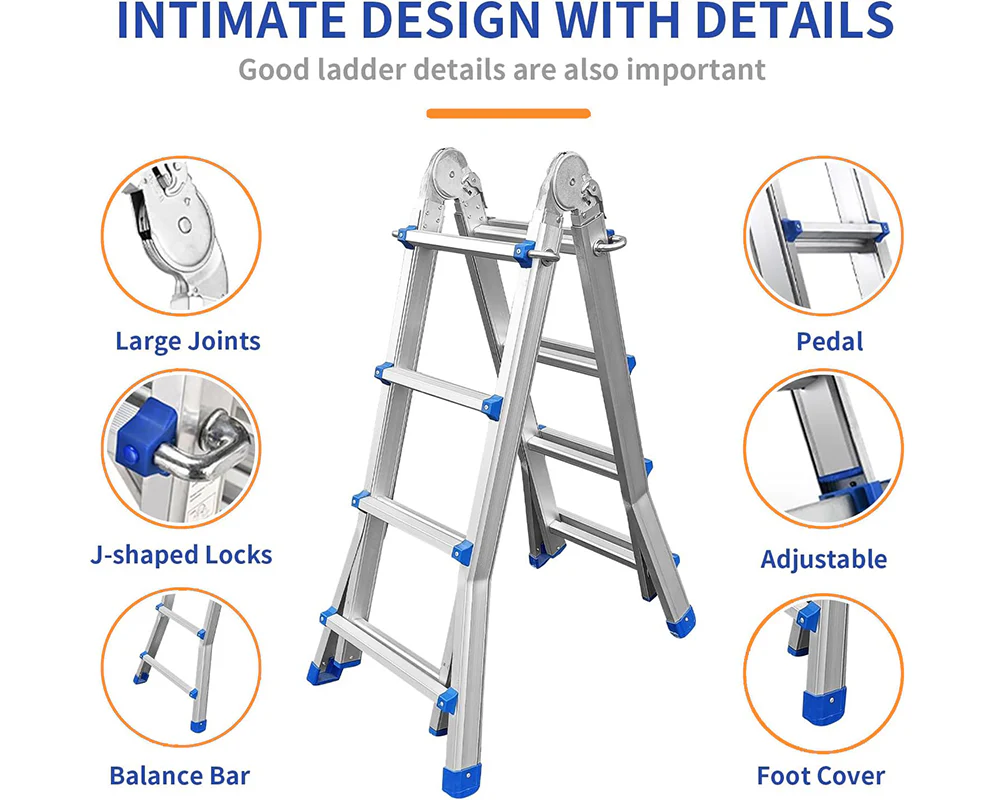 4M Multipurpose Telescopic Foldable Ladder with Platform - Image 4
