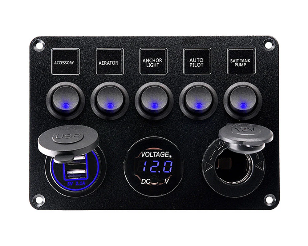 5 Gang Rocker Switch Panel - Image 3