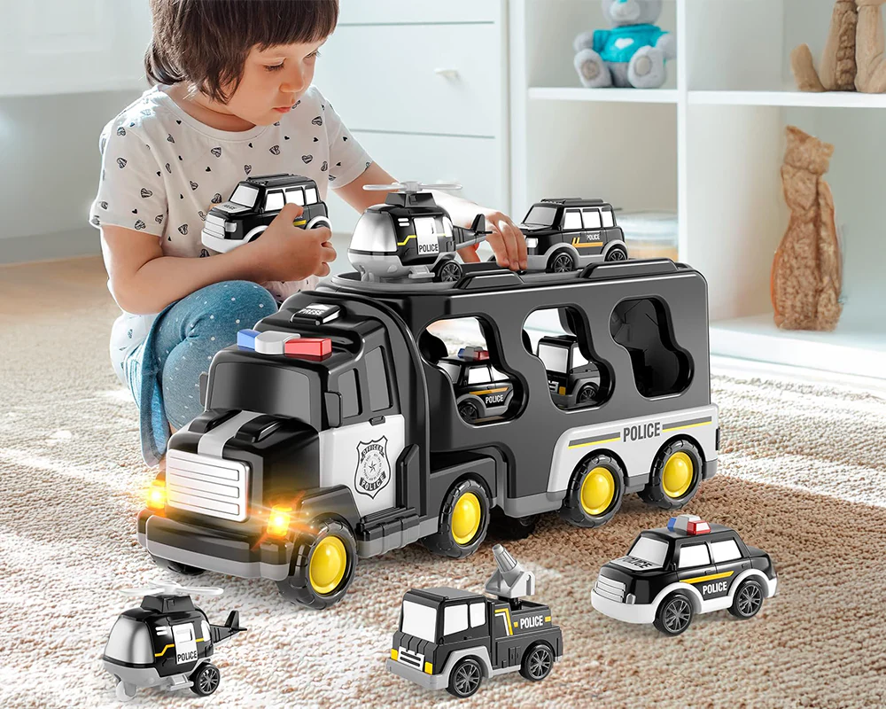 5-in-1 Police Trucks Toy Set - Image 5