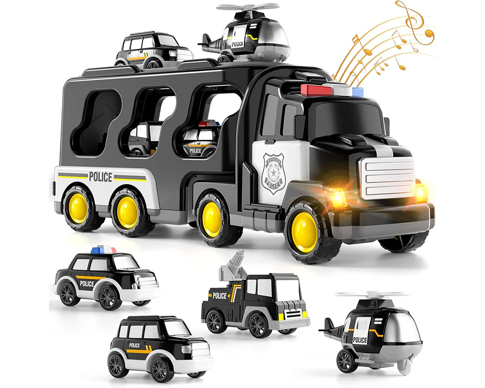 5-in-1 Police Trucks Toy Set - Image 8