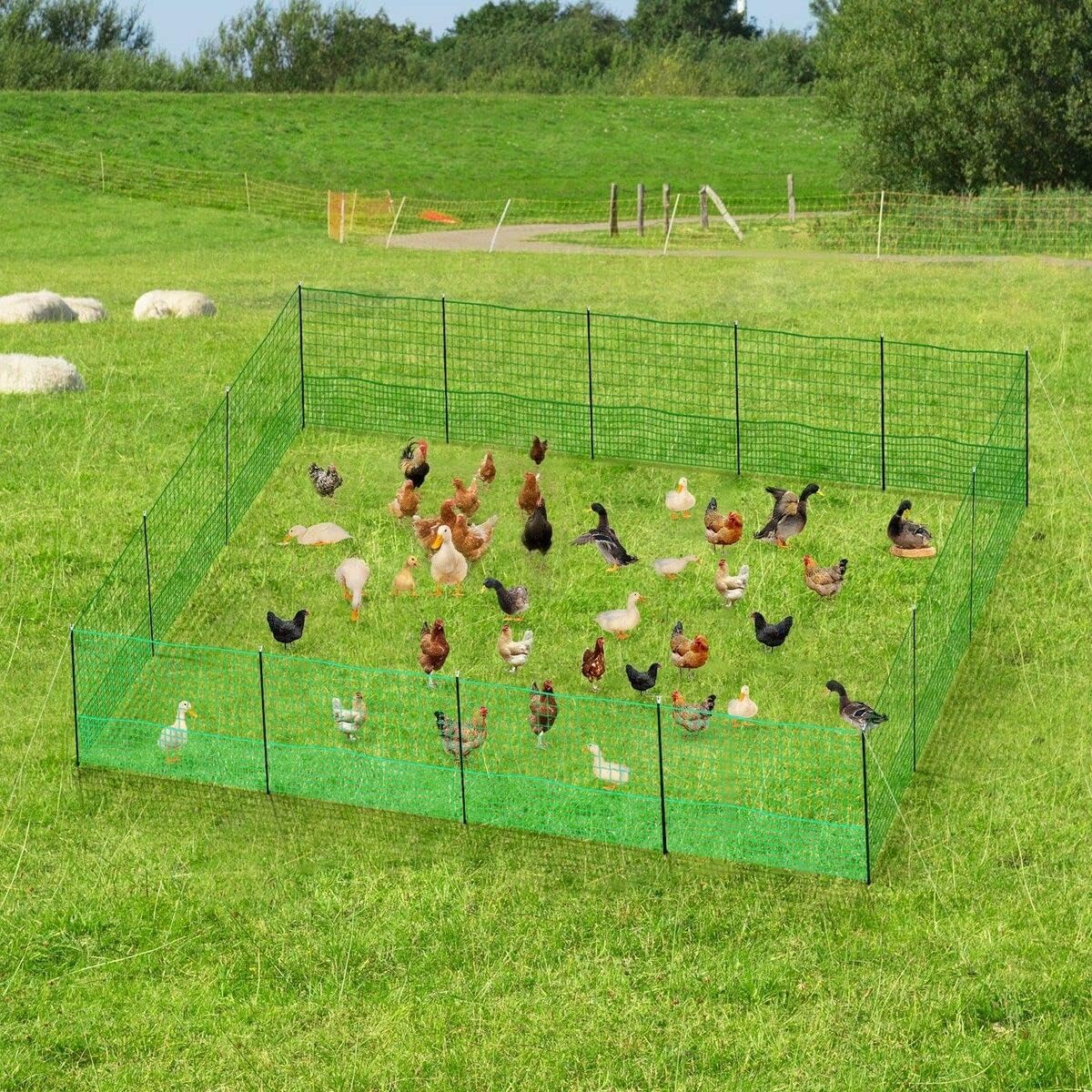 50M Chicken Fence Hen Poultry Coop Farm Runs Mesh Cage Net Habitat Safe House Pen - Image 5