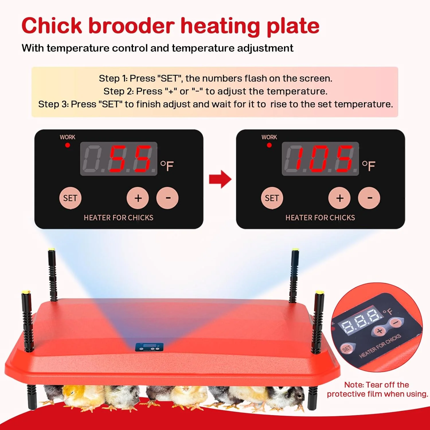 Chick Brooder Heating Plate Warmer,Chicken Coop Heater - Image 10