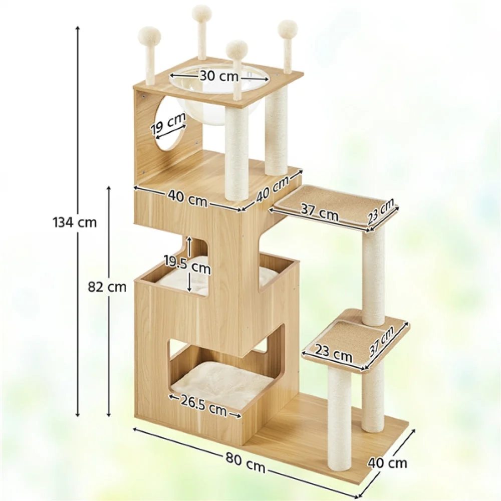 53" Tall Wooden Cat Tree Tower - Image 7