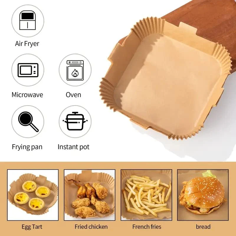 Air Fryer Disposable Paper Liner Non-Stick Air Fryer Paper Liner 100pcs - Image 8