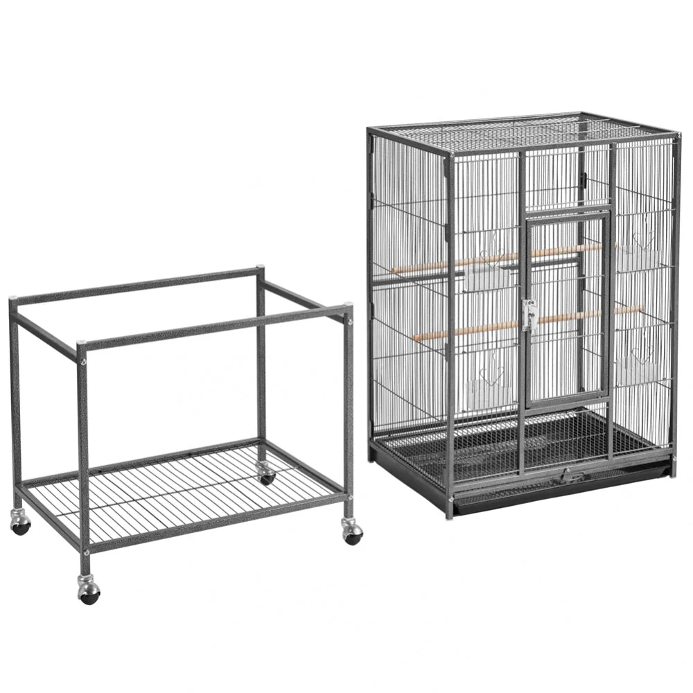 54’’H Mobile Large Parrot Cage w/ Stand - Image 7
