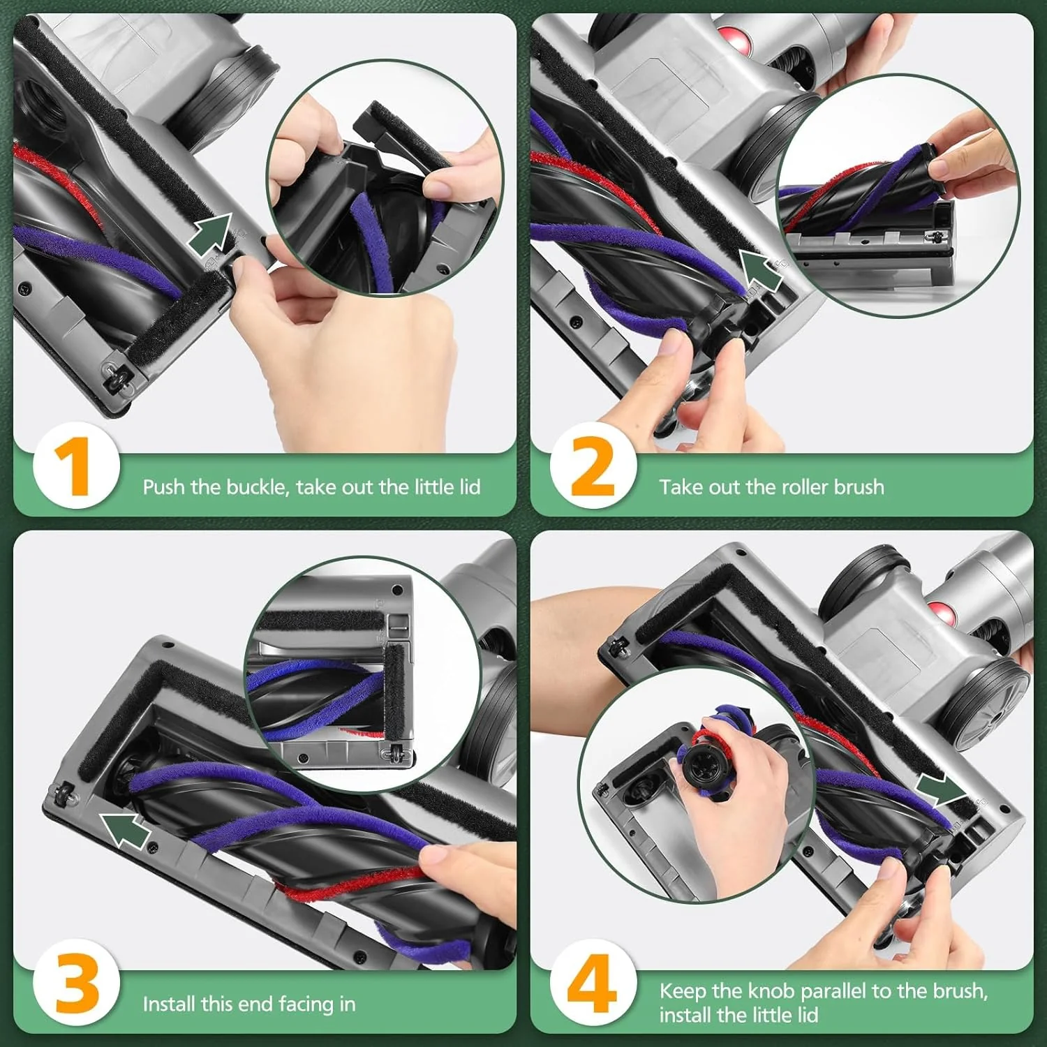 LED Light Roller Brush For Dyson V7 V8 V10 V11 SV14 V15 Head Motorhead - Image 9